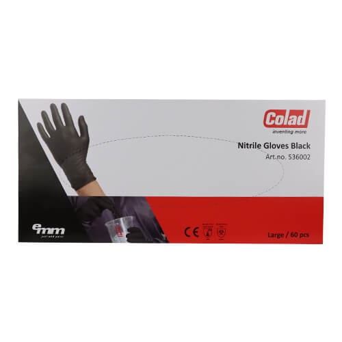 COLAD BLACK DISPOSABLE NITRIL GLOVES 60 PACK - ChemicalGuys.eu